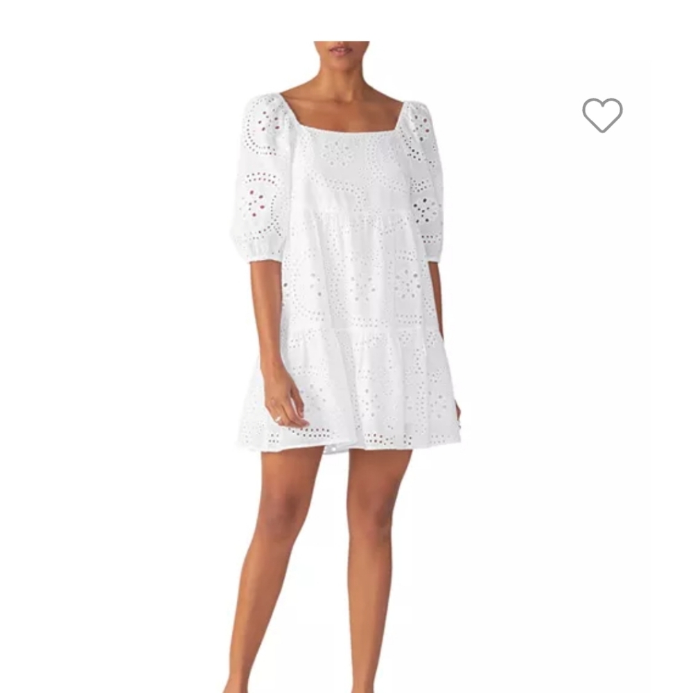 Sanctuary white eyelet babydoll tiered midi dress
